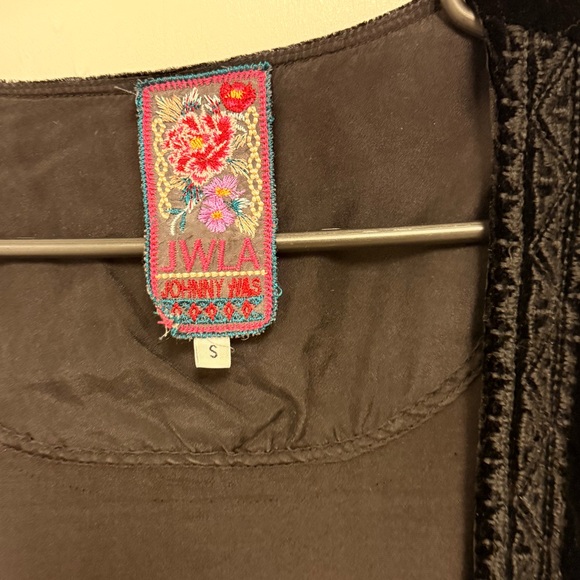 Johnny Was JWLA Black Velvet Open Front Kimono Jacket – Size Small - Picture 3 of 3